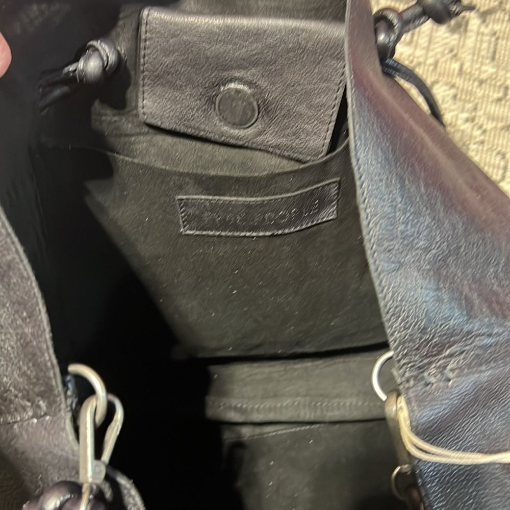 Free People Black Leather Drawstring Head Over Heels Tote - Picture 6 of 6